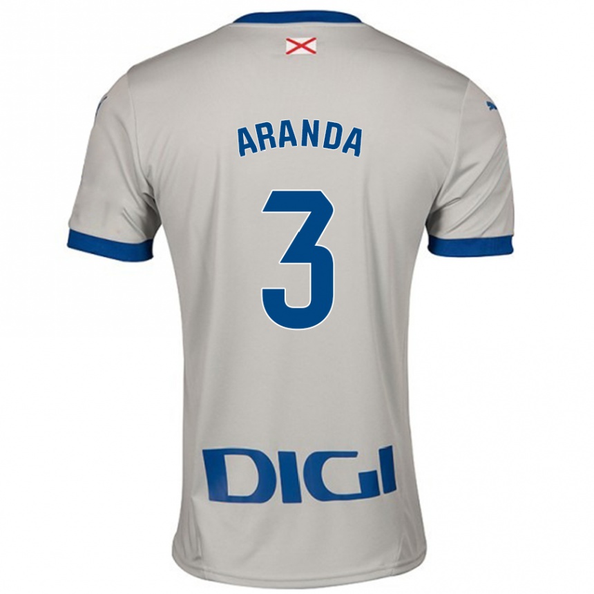 Kids Football Miguel Aranda #3 Light Gray Away Jersey 2024/25 T-Shirt Uk