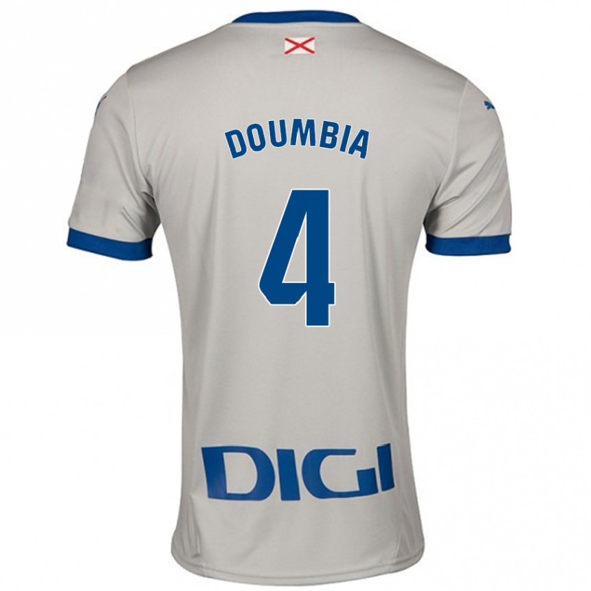 Kids Football Daouda Doumbia #4 Light Gray Away Jersey 2024/25 T-Shirt Uk