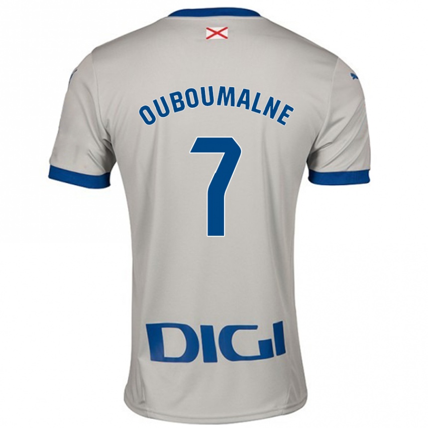 Kids Football Ibra Ouboumalne #7 Light Gray Away Jersey 2024/25 T-Shirt Uk