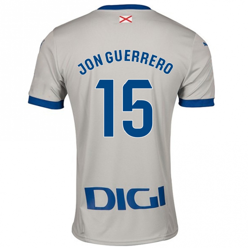 Kids Football Julen Jon Guerrero #15 Light Gray Away Jersey 2024/25 T-Shirt Uk