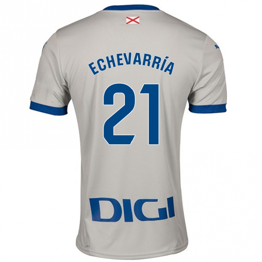 Kids Football Martin Echevarría #21 Light Gray Away Jersey 2024/25 T-Shirt Uk