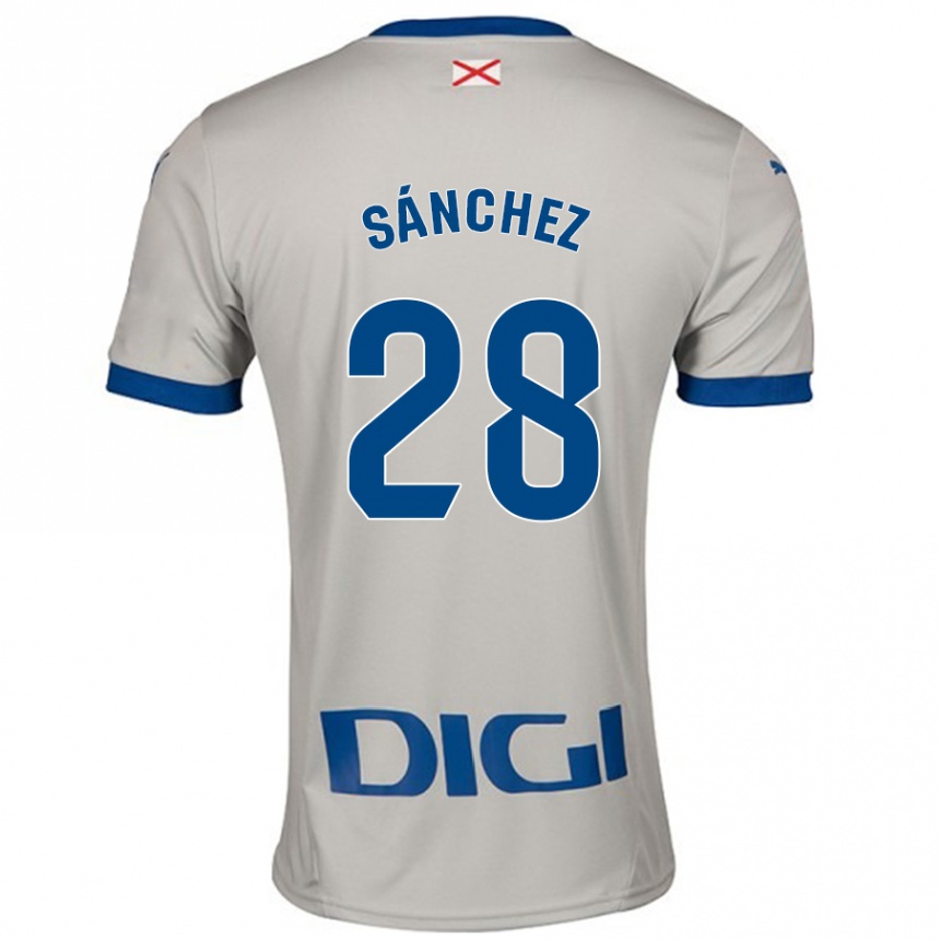 Kids Football Ander Sánchez #28 Light Gray Away Jersey 2024/25 T-Shirt Uk