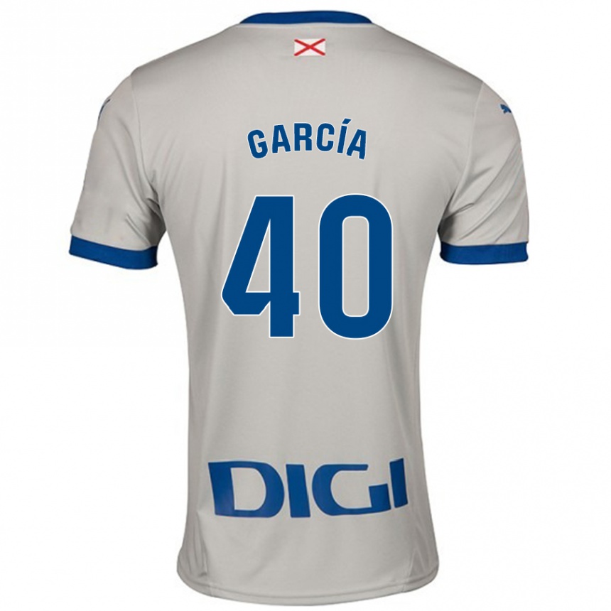 Kids Football Álvaro García #40 Light Gray Away Jersey 2024/25 T-Shirt Uk