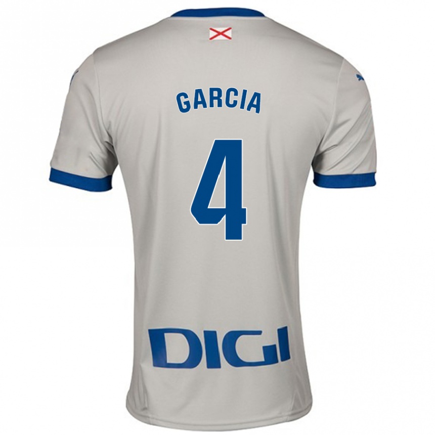 Kids Football Pichi García #4 Light Gray Away Jersey 2024/25 T-Shirt Uk