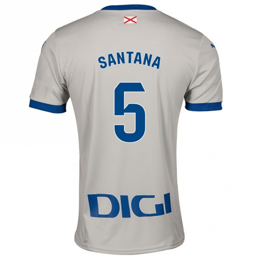 Kids Football Vanesa Santana #5 Light Gray Away Jersey 2024/25 T-Shirt Uk