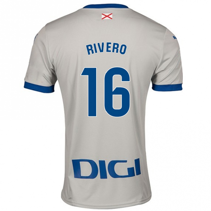 Kids Football Almudena Rivero #16 Light Gray Away Jersey 2024/25 T-Shirt Uk