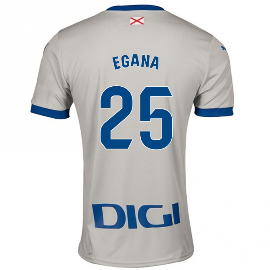 Kids Football Eider Egaña #25 Light Gray Away Jersey 2024/25 T-Shirt Uk