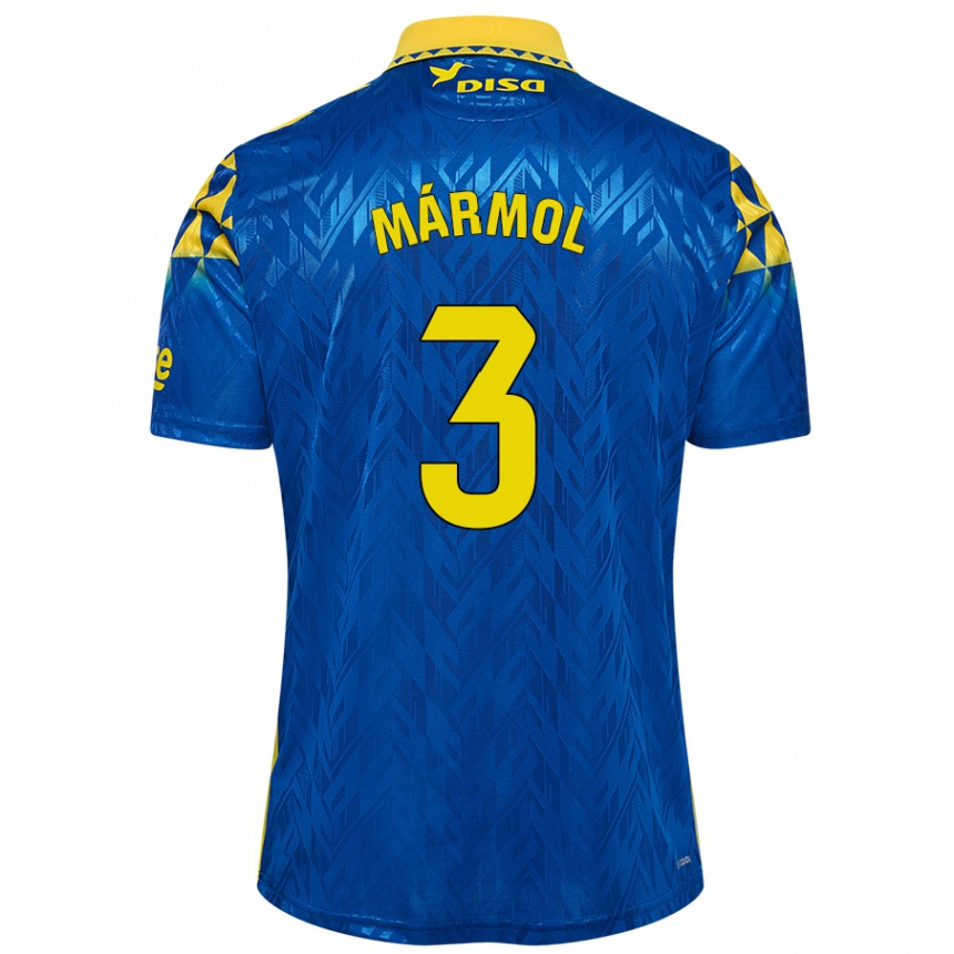 Kids Football Mika Mármol #3 Blue Yellow Away Jersey 2024/25 T-Shirt Uk