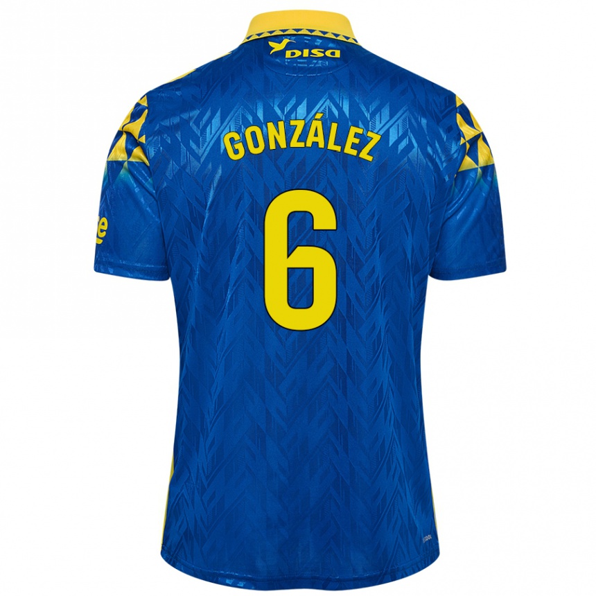 Kids Football Fabio González #6 Blue Yellow Away Jersey 2024/25 T-Shirt Uk