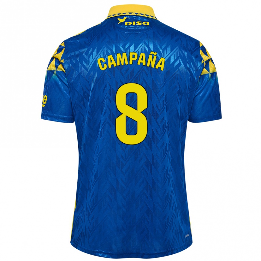 Kids Football José Campaña #8 Blue Yellow Away Jersey 2024/25 T-Shirt Uk