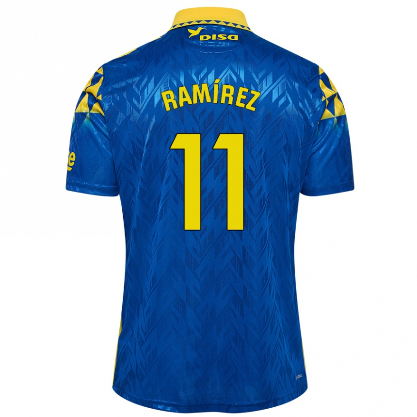 Kids Football Benito Ramírez #11 Blue Yellow Away Jersey 2024/25 T-Shirt Uk