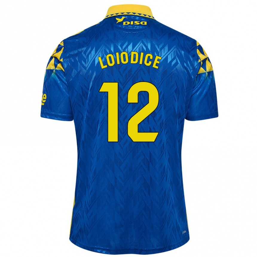 Kids Football Enzo Loiodice #12 Blue Yellow Away Jersey 2024/25 T-Shirt Uk