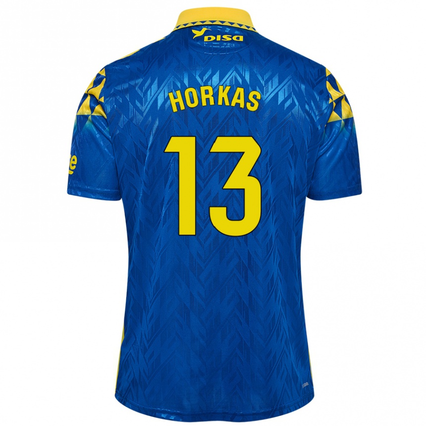 Kids Football Dinko Horkas #13 Blue Yellow Away Jersey 2024/25 T-Shirt Uk