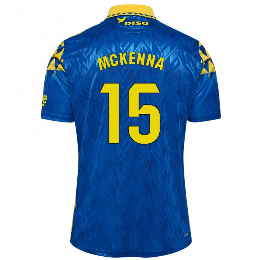 Kids Football Scott Mckenna #15 Blue Yellow Away Jersey 2024/25 T-Shirt Uk