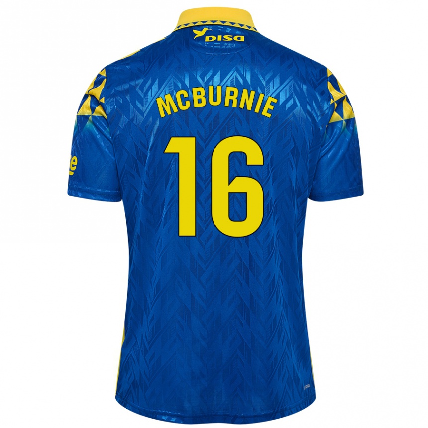 Kids Football Oli Mcburnie #16 Blue Yellow Away Jersey 2024/25 T-Shirt Uk