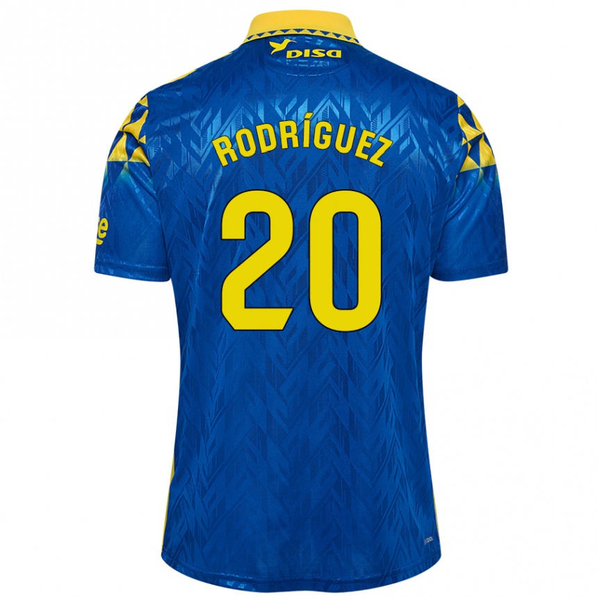 Kids Football Kirian Rodríguez #20 Blue Yellow Away Jersey 2024/25 T-Shirt Uk