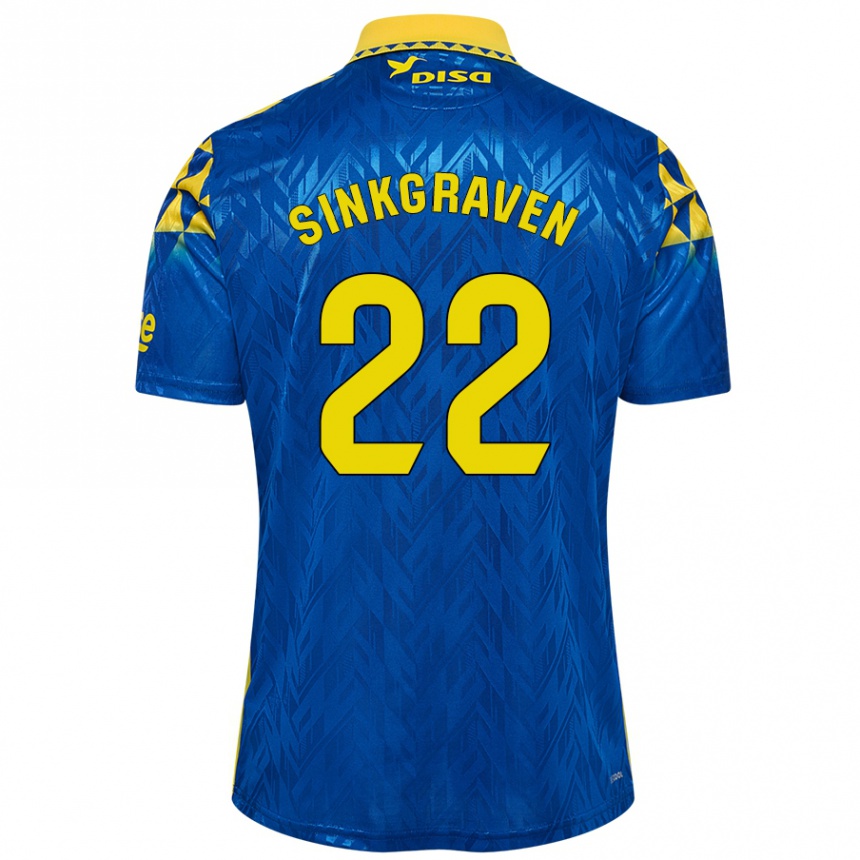 Kids Football Daley Sinkgraven #22 Blue Yellow Away Jersey 2024/25 T-Shirt Uk