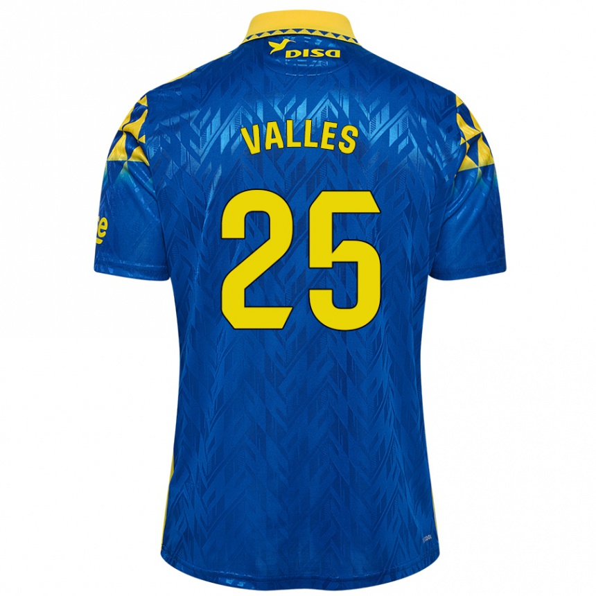 Kids Football Álvaro Valles #25 Blue Yellow Away Jersey 2024/25 T-Shirt Uk