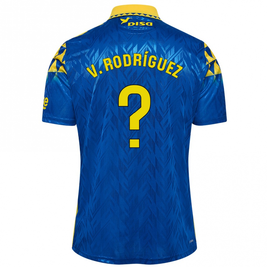 Kids Football Carlos Vicente Rodríguez #0 Blue Yellow Away Jersey 2024/25 T-Shirt Uk