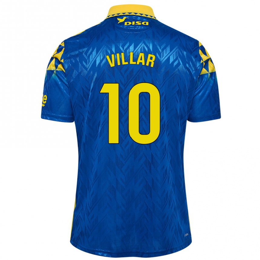 Kids Football Andy Villar #10 Blue Yellow Away Jersey 2024/25 T-Shirt Uk