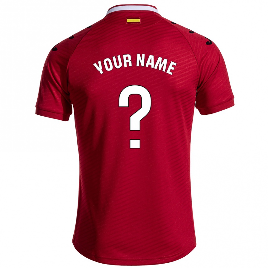 Kids Football Your Name #0 Dark Red Away Jersey 2024/25 T-Shirt Uk