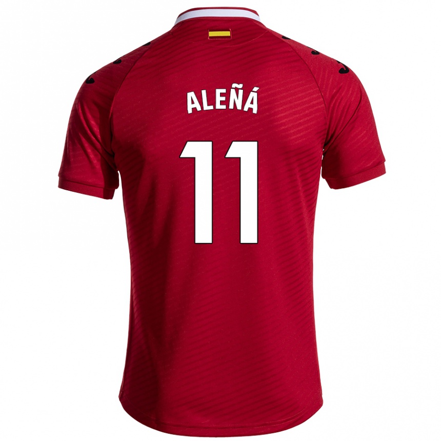 Kids Football Carles Aleñá #11 Dark Red Away Jersey 2024/25 T-Shirt Uk