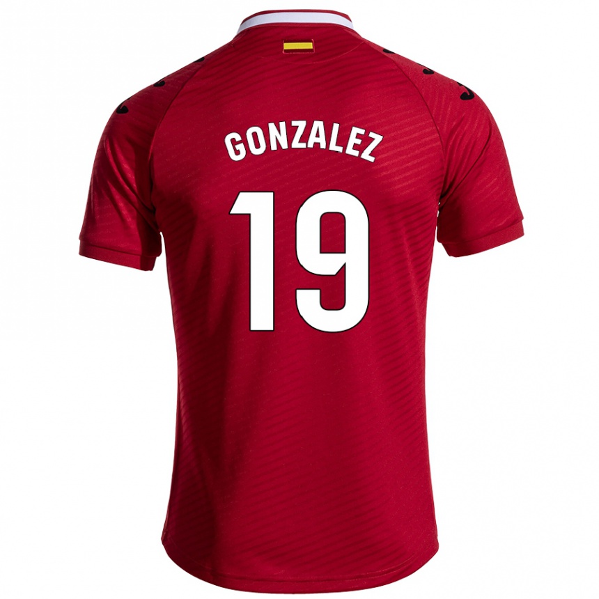 Kids Football Peter González #19 Dark Red Away Jersey 2024/25 T-Shirt Uk