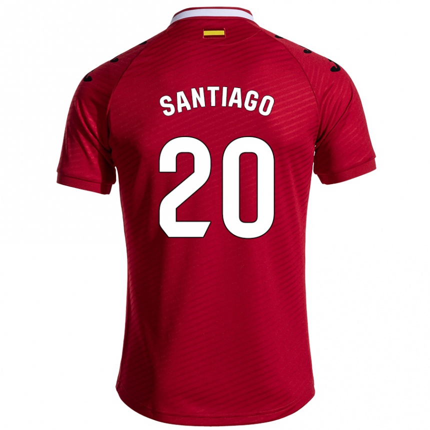 Kids Football Yellu Santiago #20 Dark Red Away Jersey 2024/25 T-Shirt Uk