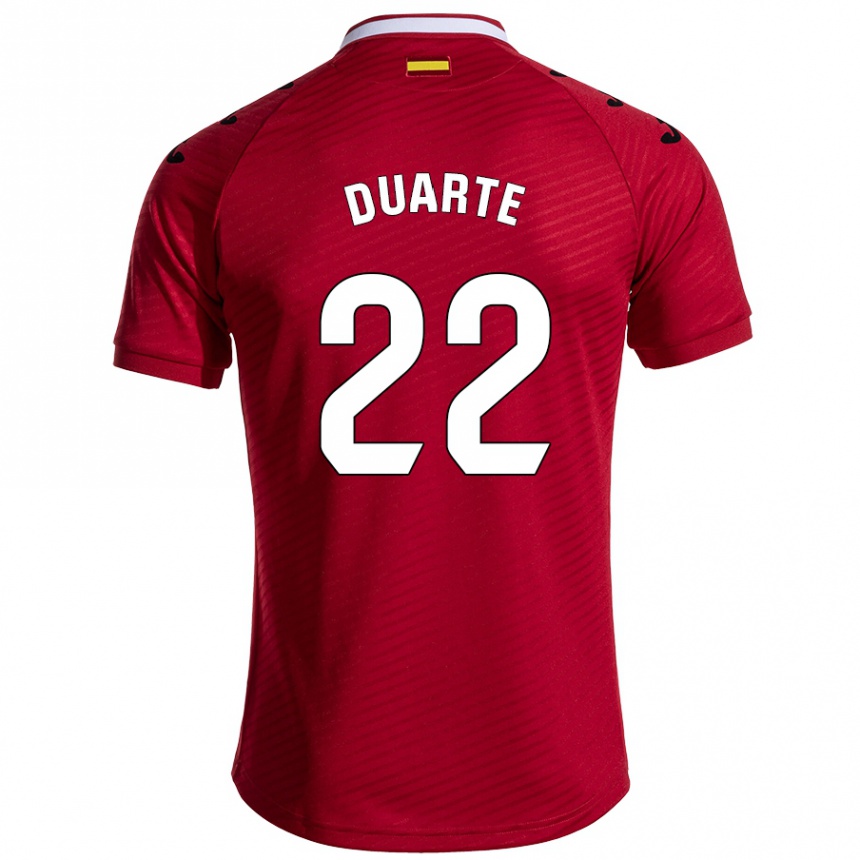 Kids Football Domingos Duarte #22 Dark Red Away Jersey 2024/25 T-Shirt Uk