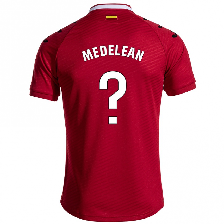 Kids Football Valentin Medelean #0 Dark Red Away Jersey 2024/25 T-Shirt Uk