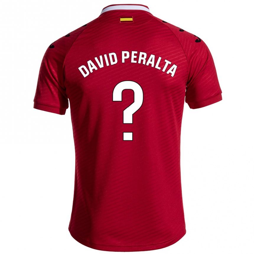 Kids Football Juan David Peralta #0 Dark Red Away Jersey 2024/25 T-Shirt Uk