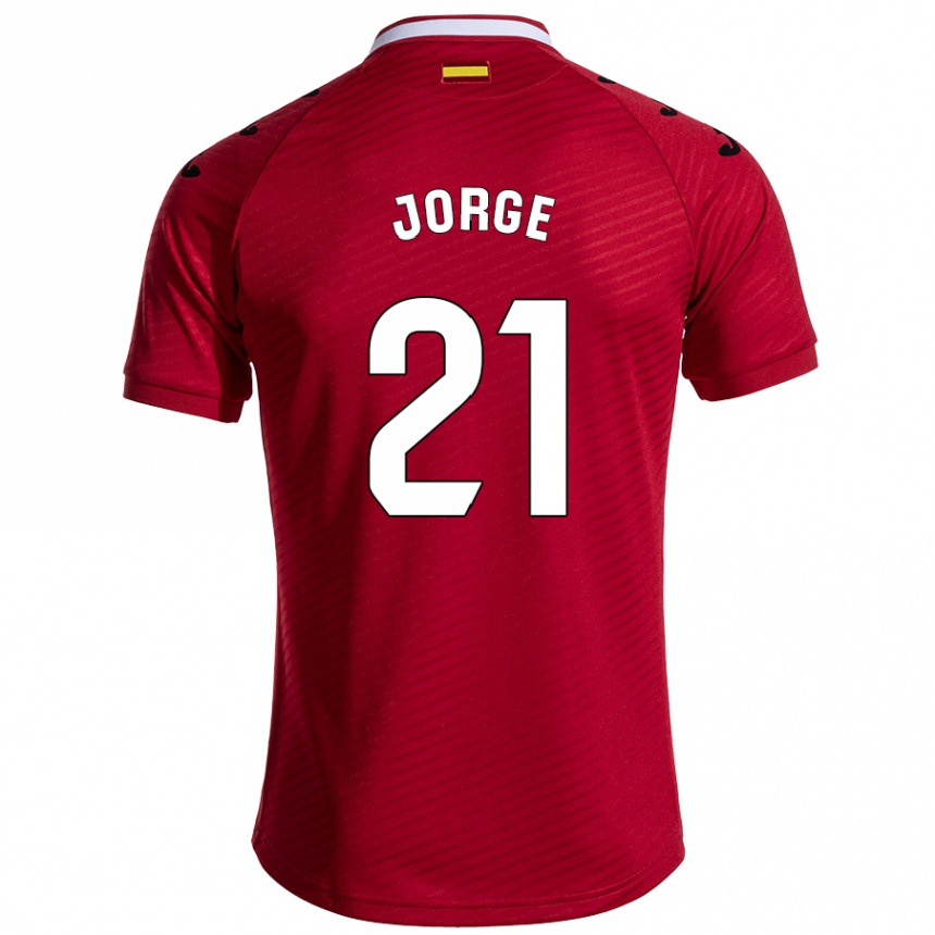 Kids Football Jeremy Jorge #21 Dark Red Away Jersey 2024/25 T-Shirt Uk