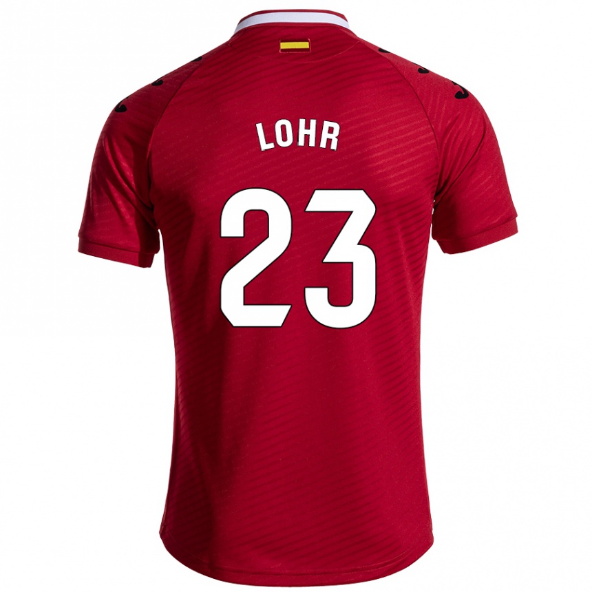 Kids Football Luca Lohr #23 Dark Red Away Jersey 2024/25 T-Shirt Uk