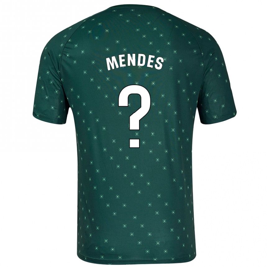 Kids Football Houboulang Mendes #0 Dark Green Away Jersey 2024/25 T-Shirt Uk