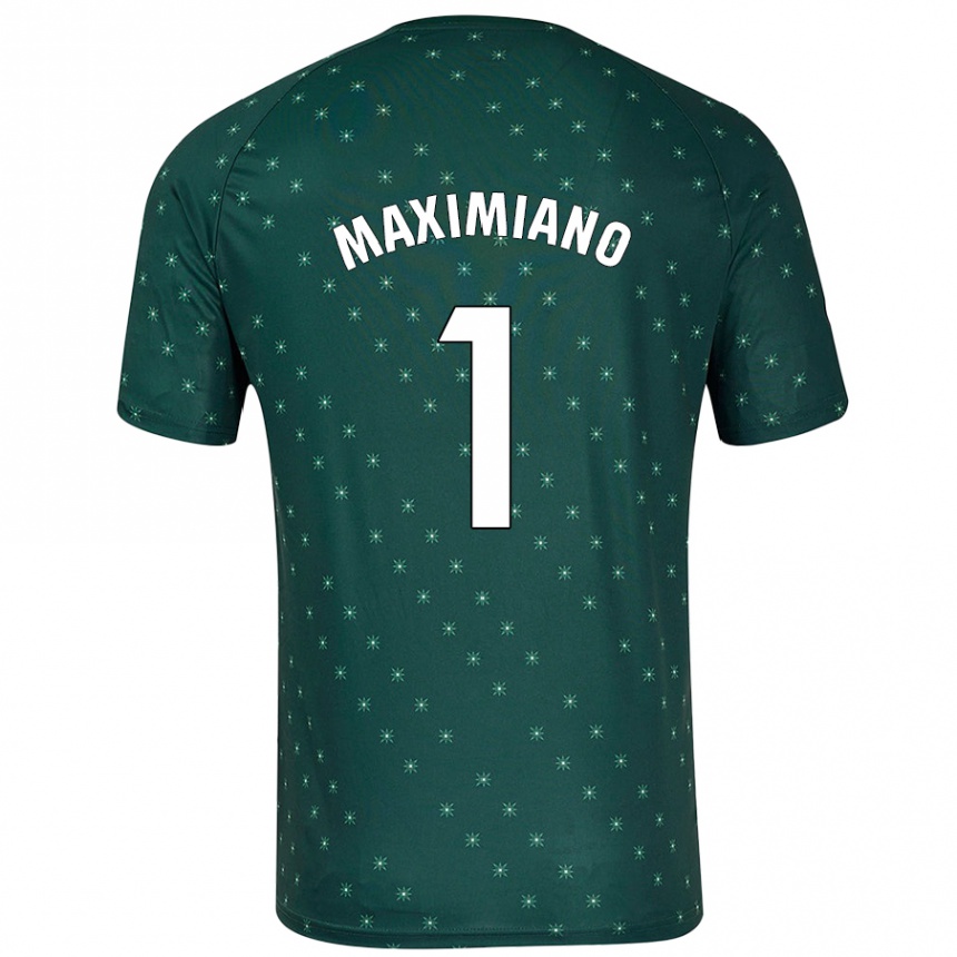 Kids Football Luís Maximiano #1 Dark Green Away Jersey 2024/25 T-Shirt Uk