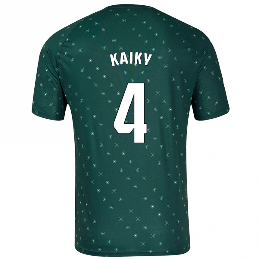 Kids Football Kaiky #4 Dark Green Away Jersey 2024/25 T-Shirt Uk