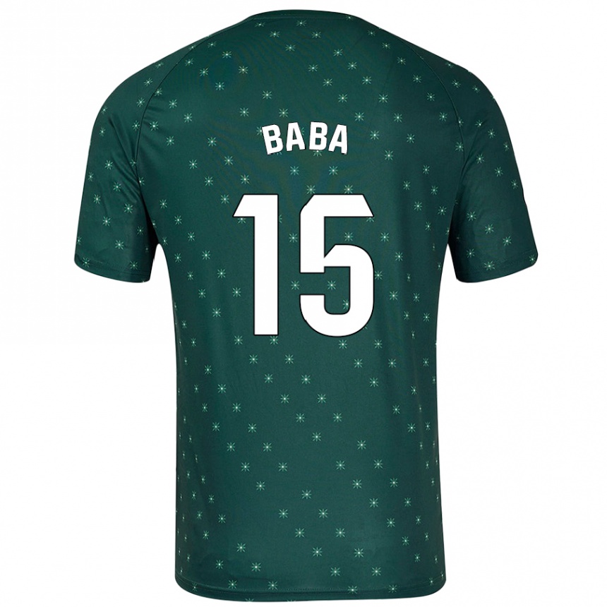 Kids Football Iddrisu Baba #15 Dark Green Away Jersey 2024/25 T-Shirt Uk