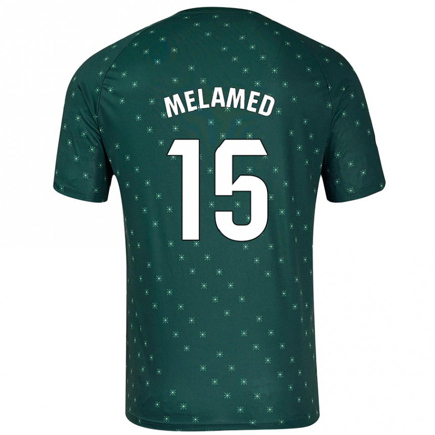 Kids Football Nico Melamed #15 Dark Green Away Jersey 2024/25 T-Shirt Uk