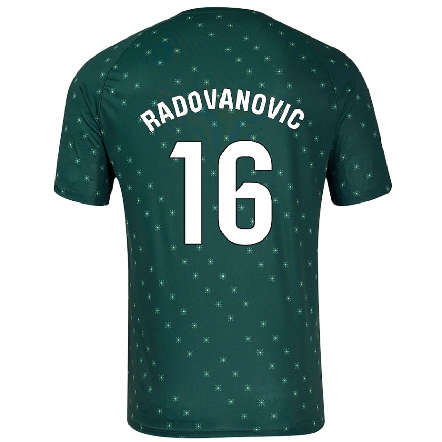 Kids Football Aleksandar Radovanovic #16 Dark Green Away Jersey 2024/25 T-Shirt Uk