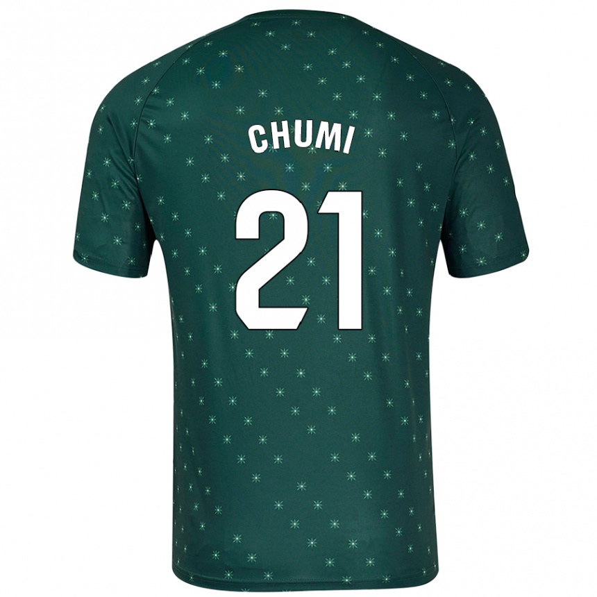 Kids Football Chumi #21 Dark Green Away Jersey 2024/25 T-Shirt Uk