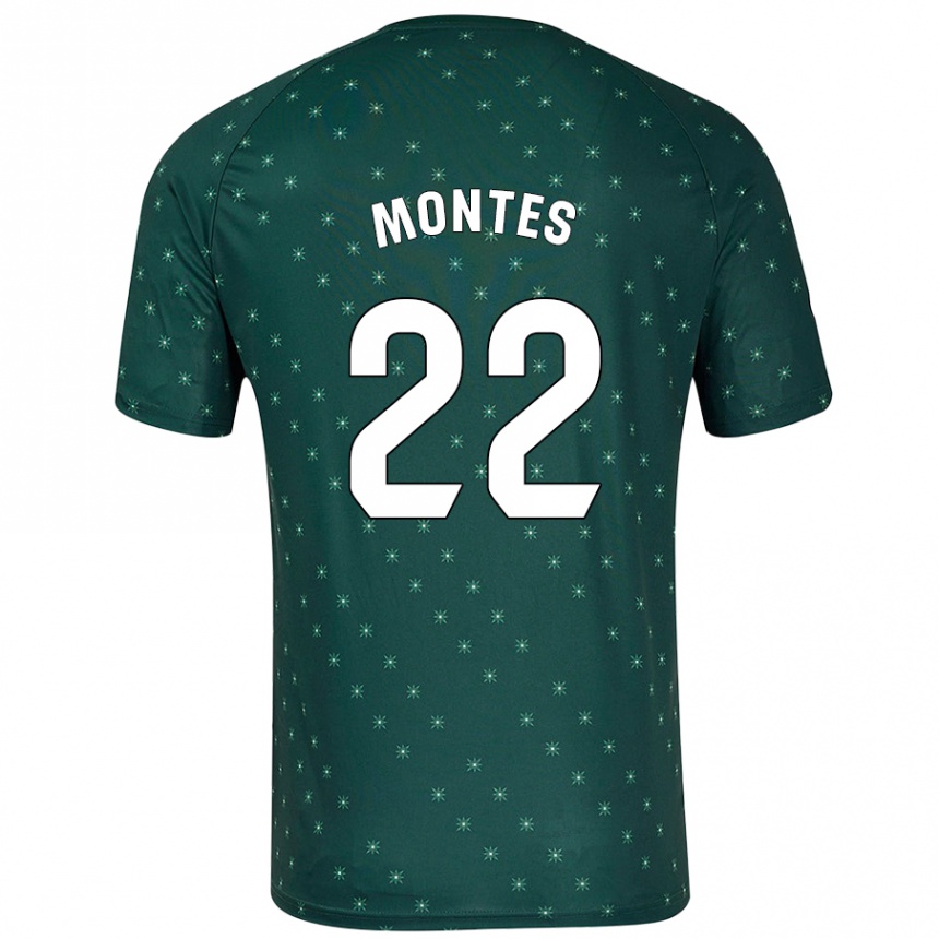 Kids Football César Montes #22 Dark Green Away Jersey 2024/25 T-Shirt Uk