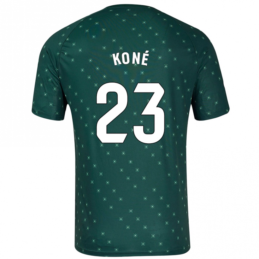 Kids Football Ibrahima Koné #23 Dark Green Away Jersey 2024/25 T-Shirt Uk