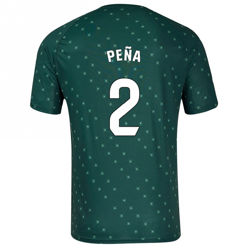 Kids Football Miguel Peña #2 Dark Green Away Jersey 2024/25 T-Shirt Uk