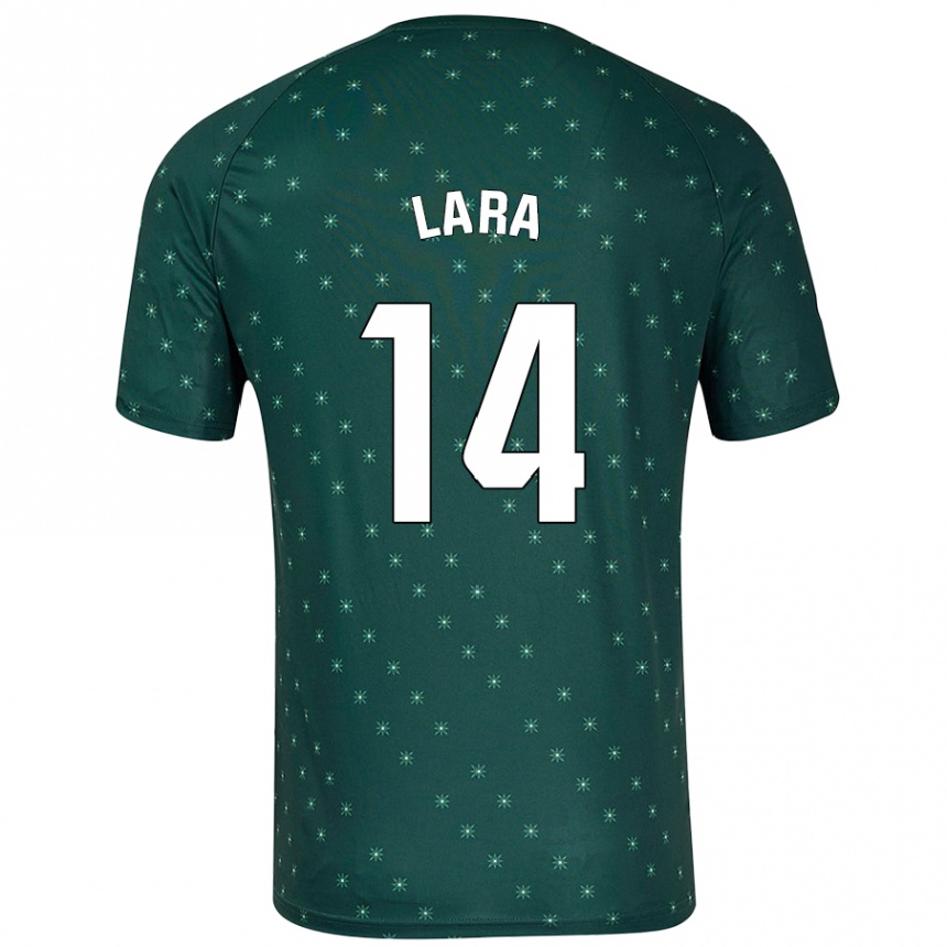 Kids Football Luis Lara #14 Dark Green Away Jersey 2024/25 T-Shirt Uk