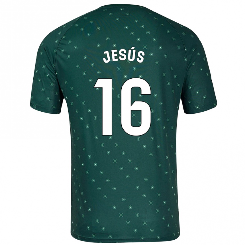 Kids Football Antonio Jesús #16 Dark Green Away Jersey 2024/25 T-Shirt Uk