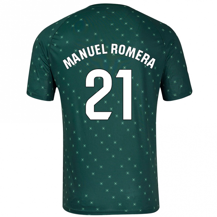 Kids Football José Manuel Romera #21 Dark Green Away Jersey 2024/25 T-Shirt Uk