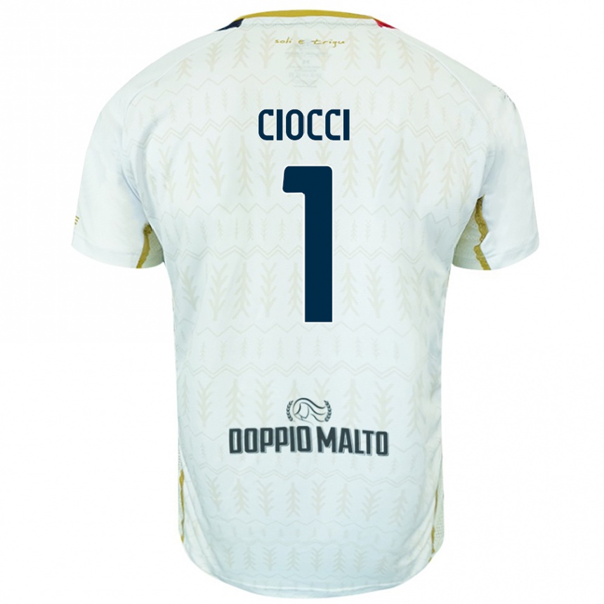 Kids Football Giuseppe Ciocci #1 White Away Jersey 2024/25 T-Shirt Uk