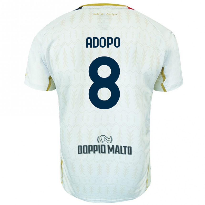 Kids Football Michel Adopo #8 White Away Jersey 2024/25 T-Shirt Uk