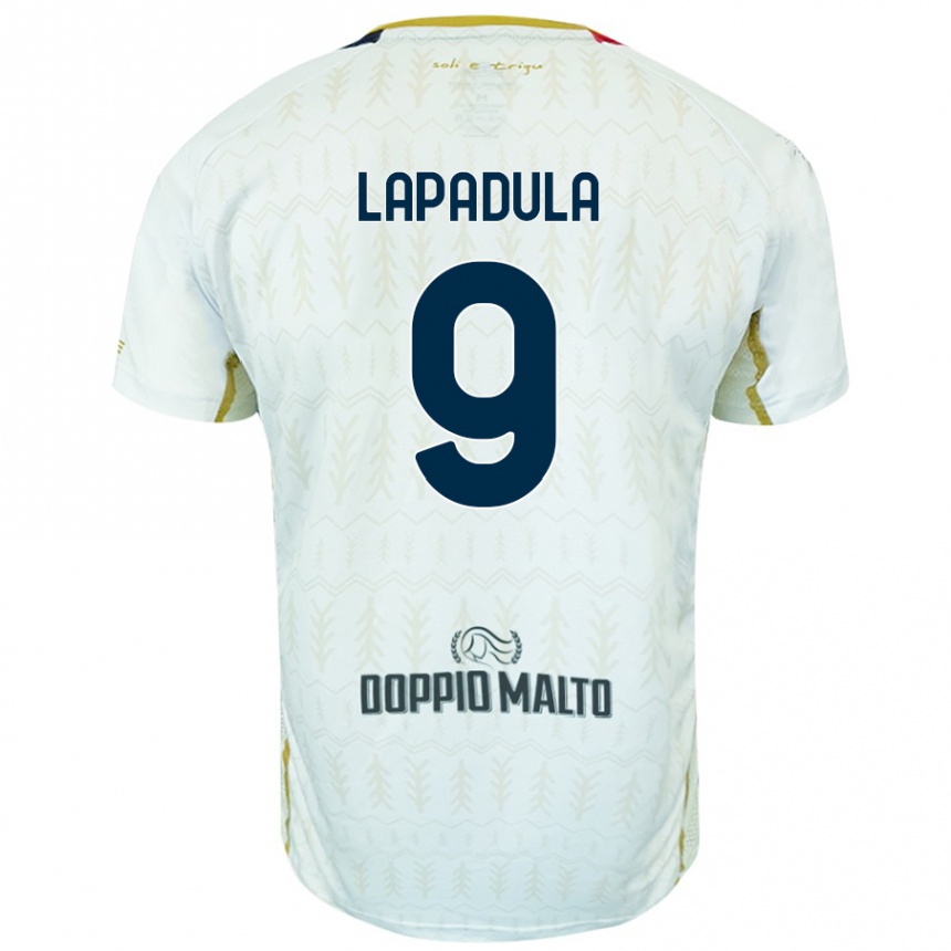 Kids Football Gianluca Lapadula #9 White Away Jersey 2024/25 T-Shirt Uk