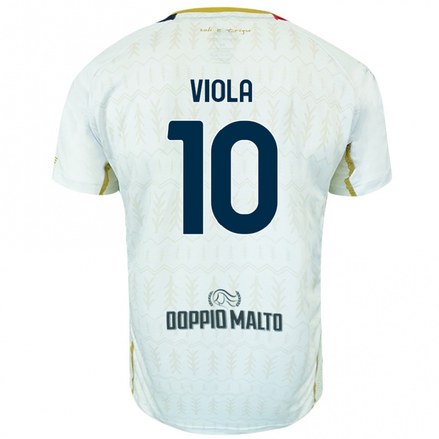 Kids Football Nicolas Viola #10 White Away Jersey 2024/25 T-Shirt Uk